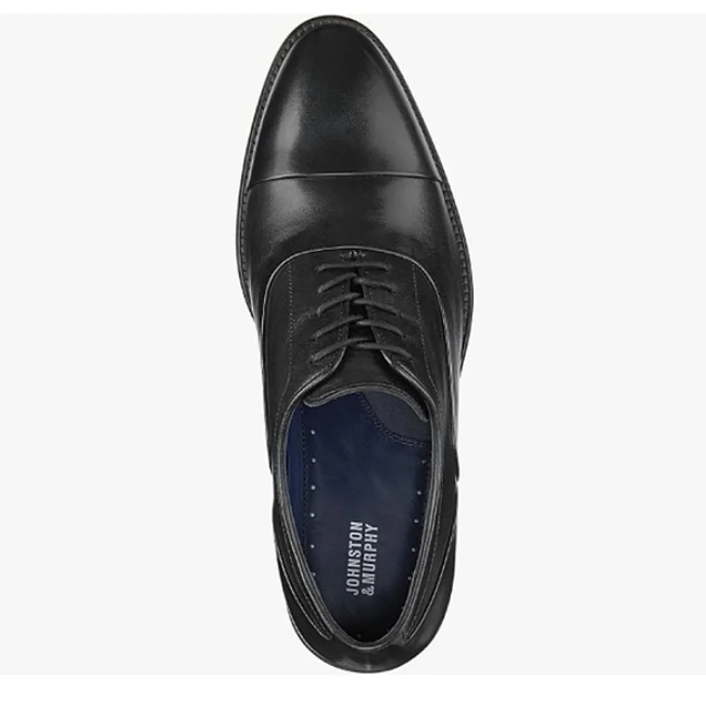 New w/Box Johnston & Murphy Stockton Cap Toe Genuine Leather Lace-Up Oxford 10.5